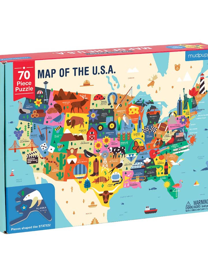 Map Of The U.S.A. Geography Puzzle for wholesale by Chronicle Books