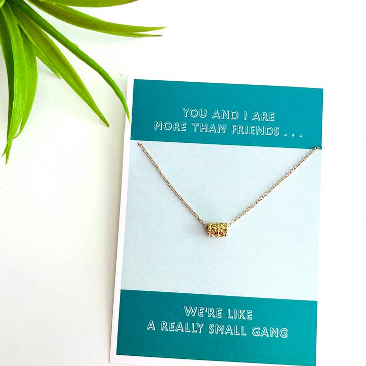 Peddle Your Paper - Wholesale Pendant/Charm Necklace - Friendship Best Friend Necklace & Hilarious Stationery Card
