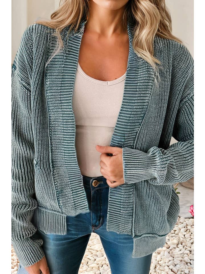 Little Daisy Closet - Wholesale Cardigan - Women's - LDC Wash Exposed Seam Patchwork Knit Open Sweater Cardigan5