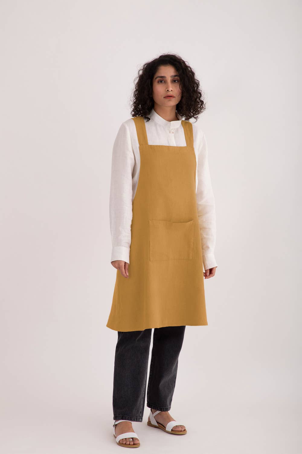Live Linen - Wholesale Apron - Natural Solid Linen Cross Back Apron – Stylish Utility4