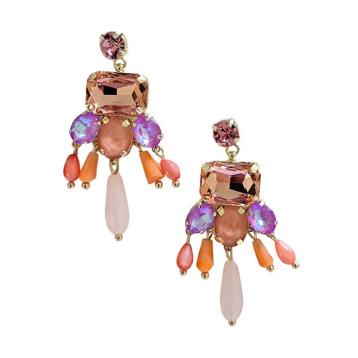 Uttalande Gem Örhänge Rosa BW9656rosa för wholesale av ZODA