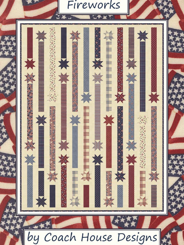 Motif de Courtepointe Feux d'Artifice pour la vente par Coach House Designs