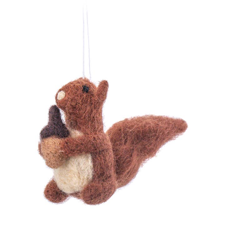 Squirrel with Acorn Felt Decoration for wholesale by Sass & Belle Europe