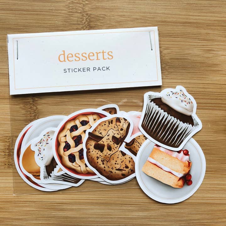 Desserts Aufkleberpaket 12pc für den Großhandel von RachIllustrate