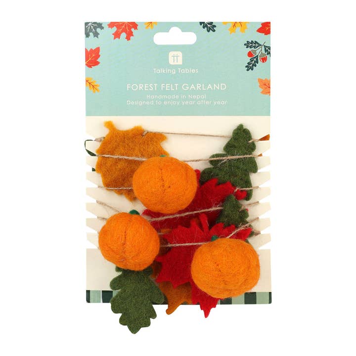 Talking Tables EU - Wholesale Bunting/Garland - Autumn Hues Felt Garland - 2m