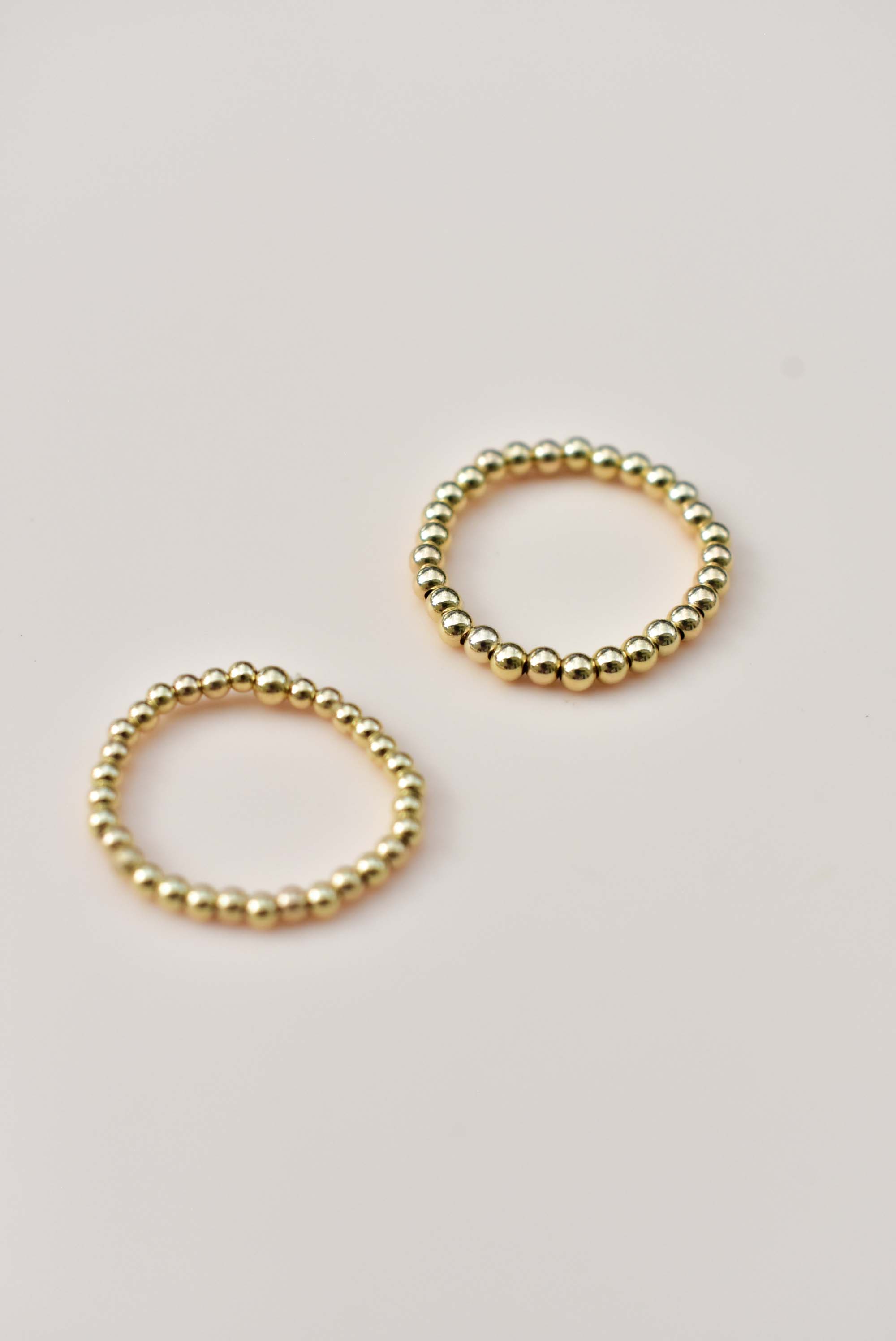 The Paper Dress – wholesale Band/stacked ring – GOLD BEAD STRETCHY RING