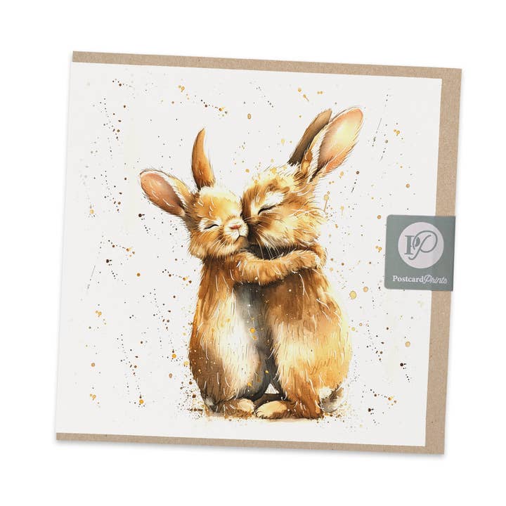 Cute Bunny Anniversary Card for Couples for wholesale by Postcard Prints