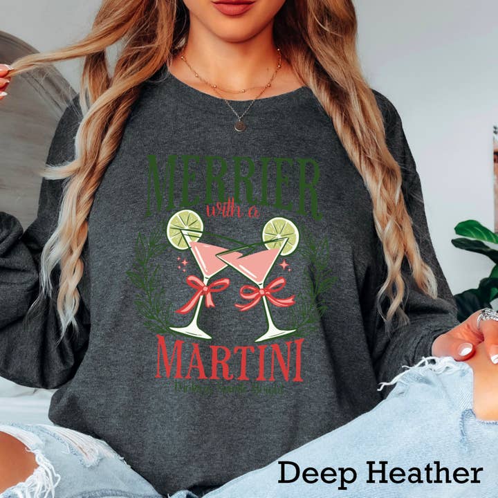 Shoppe SHC - Wholesale Screen printed t-shirt – Women′s - Merrier Martini Christmas Long Sleeve Shirt | Gildan5