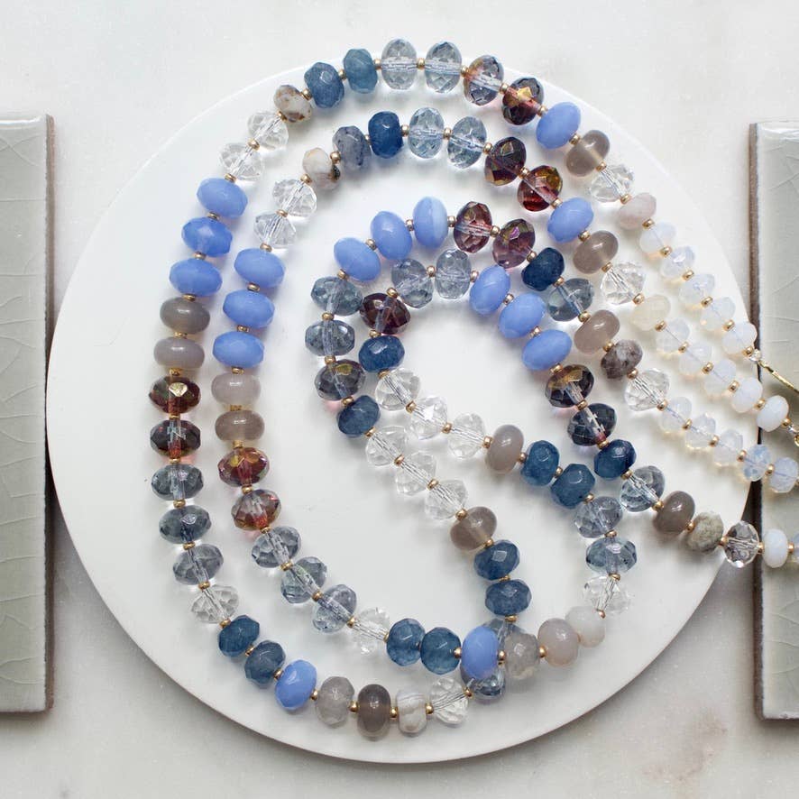 a.v. max – Colar com missangas/pérolas por atacado – Colar Gemma Medium Rondelle|16 Combinações de Pedras36