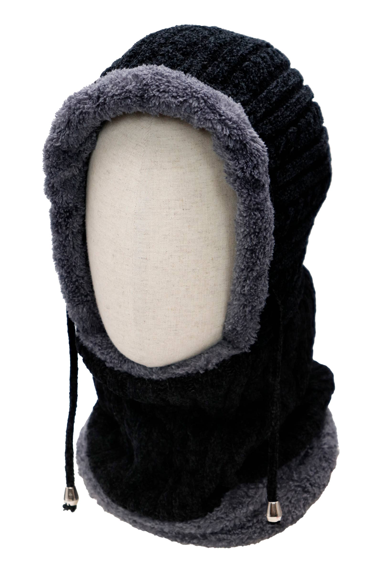 Cap Zone - Wholesale Balaclava - Women's - Velvety Chenille Knitted Sherpa Fleece Balaclava5