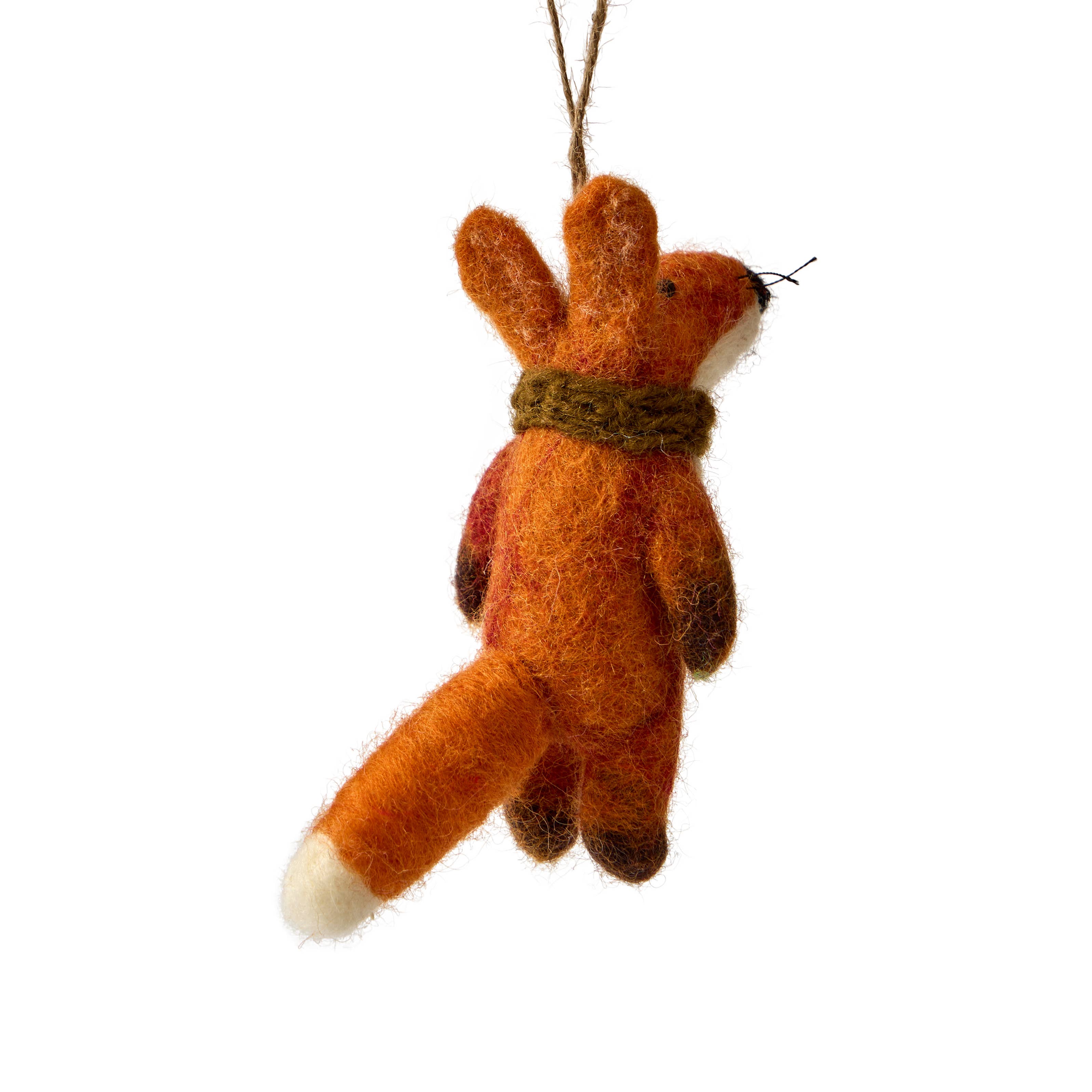 Sparkle Being – wholesale Ornament – Wool Felt Scarf Fox Ornament – Handmade in Nepal7