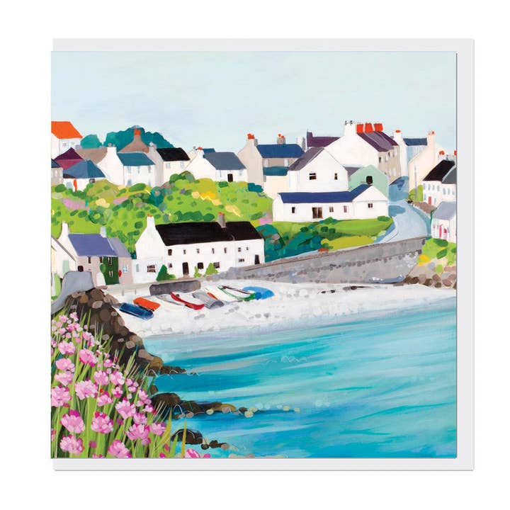 Moelfre Seapinks Card for wholesale by Janet Bell Gallery & Lifestyle Store