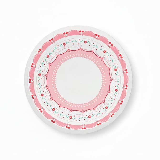 Cherry Coquette Dessert Plates 8" (8 pack) for wholesale by Cherrysh Party - the new name for Pooka Party