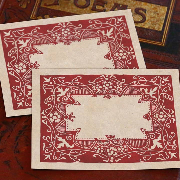 Ebon et Noir LLC – Engroshandel Bogplade – Blomsterfrise, gummieret papir Ex-Libris bogplader eller etiketter3