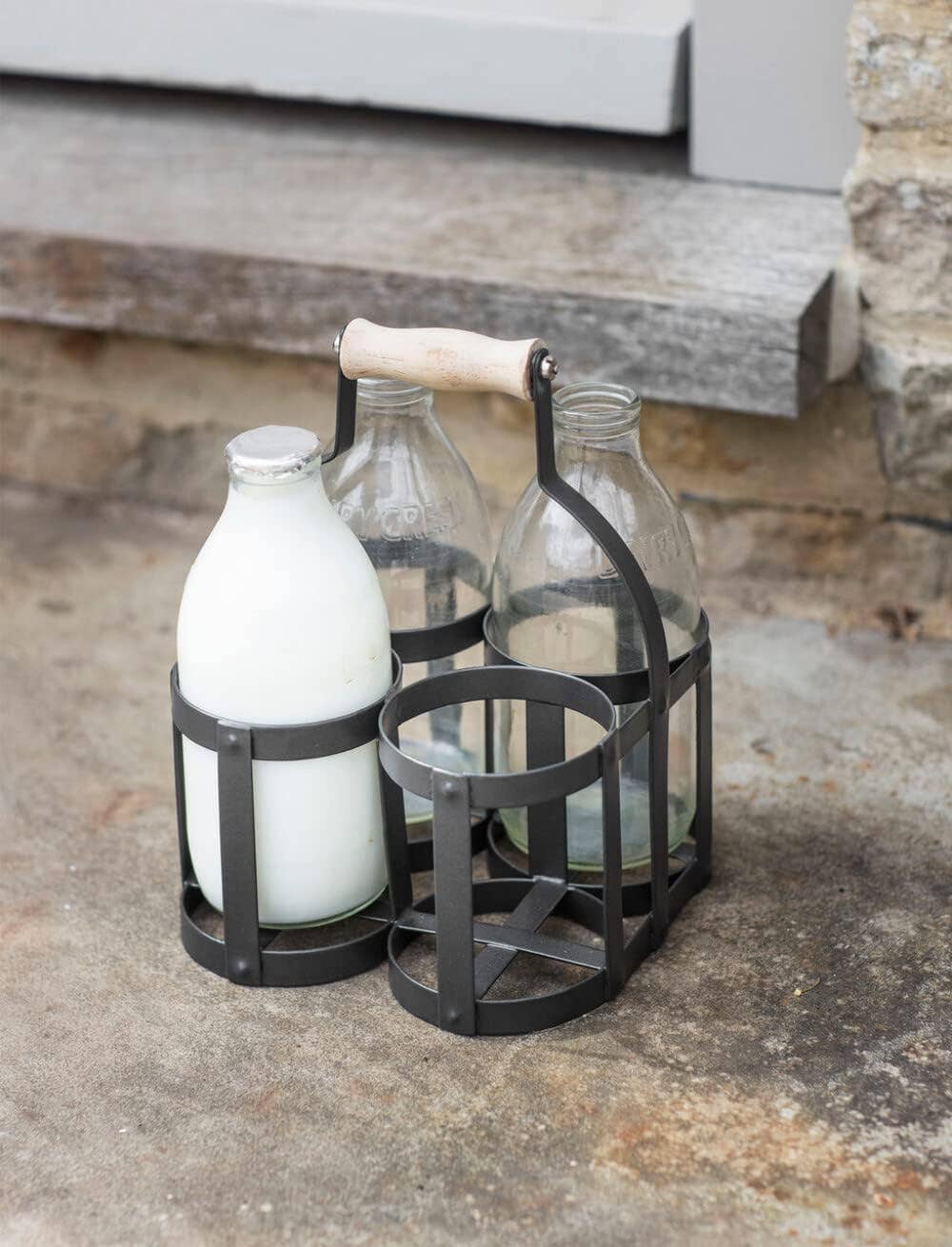Wholesale Gifts Tomorrow - Wholesale Bottle Rack/Holder - Traditional Metal Milk Bottle Holder For 4 Bottles