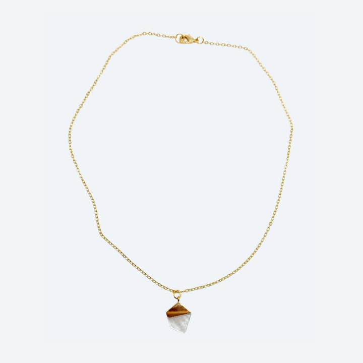 The Annabel- White Shell Pendant Necklace Gold Plated for wholesale by London Crafted