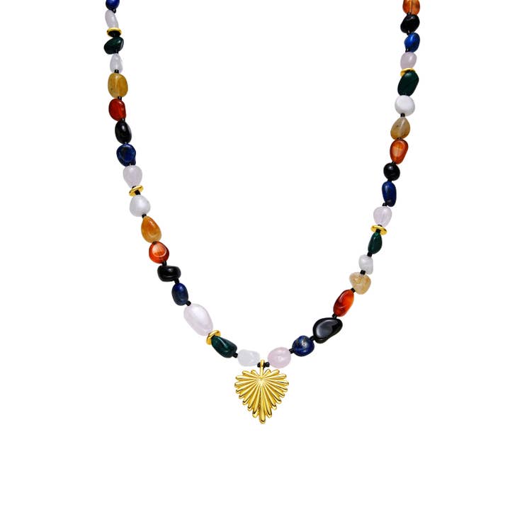 Luxenter - Wholesale Choker/Collar - Collar con Multicolor Piedra Natural acabado oro 18k - Ilisen