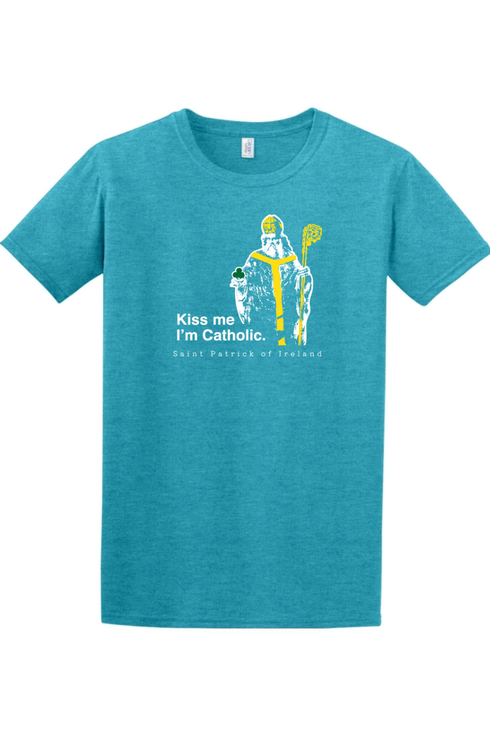 Sock Religious - Wholesale Screen Printed T-Shirt - Unisex - Kiss Me, I'm Catholic - St. Patrick of Ireland Adult T-shirt5