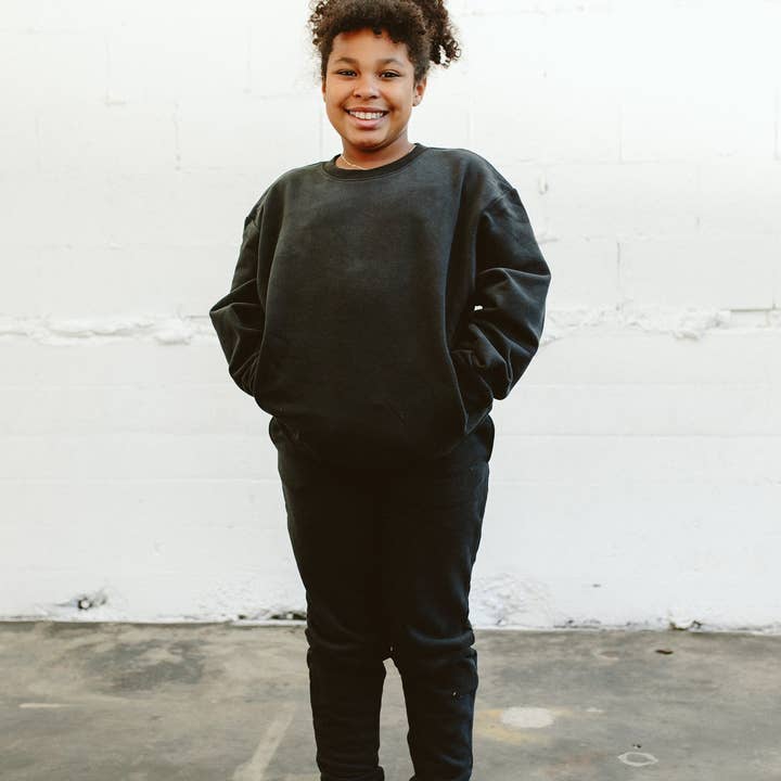 BIG KID FRENCH TERRY SWEATSUIT SET | ASPHALT for wholesale by goumikids