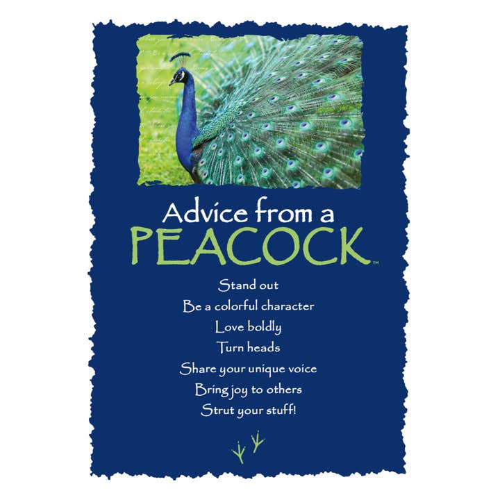 Advice from a Peacock Greeting Card - Blank for wholesale by Advice for Life by Your True Nature