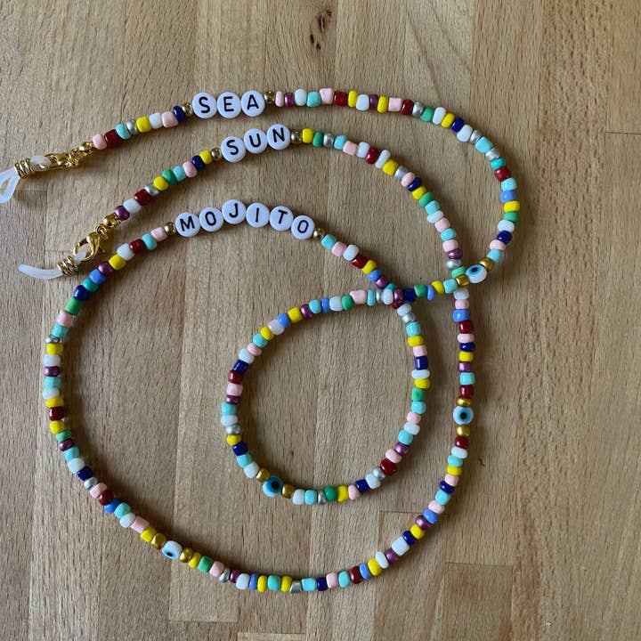 Boutique Bohème - Wholesale Sunglasses/Eyeglasses Strap - Women's - Nazar Boncuk Sunglasses Cord Chain, Colored Beads and Turkish Eye3