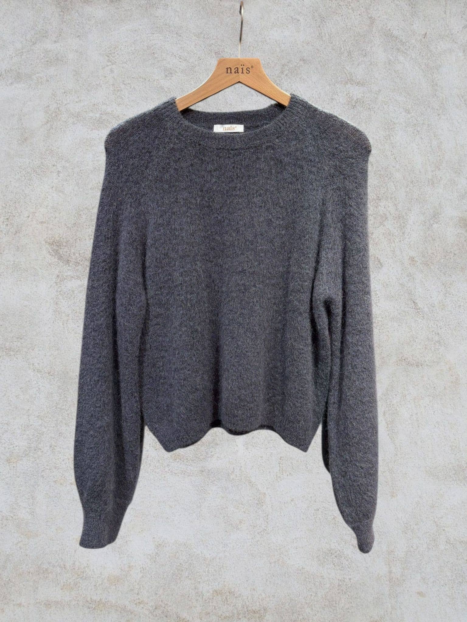 NAÏS PARIS - Wholesale Knit Sweater - Women's - Round neck sweater with buttoned sleeves in kid mohair and merino wool9