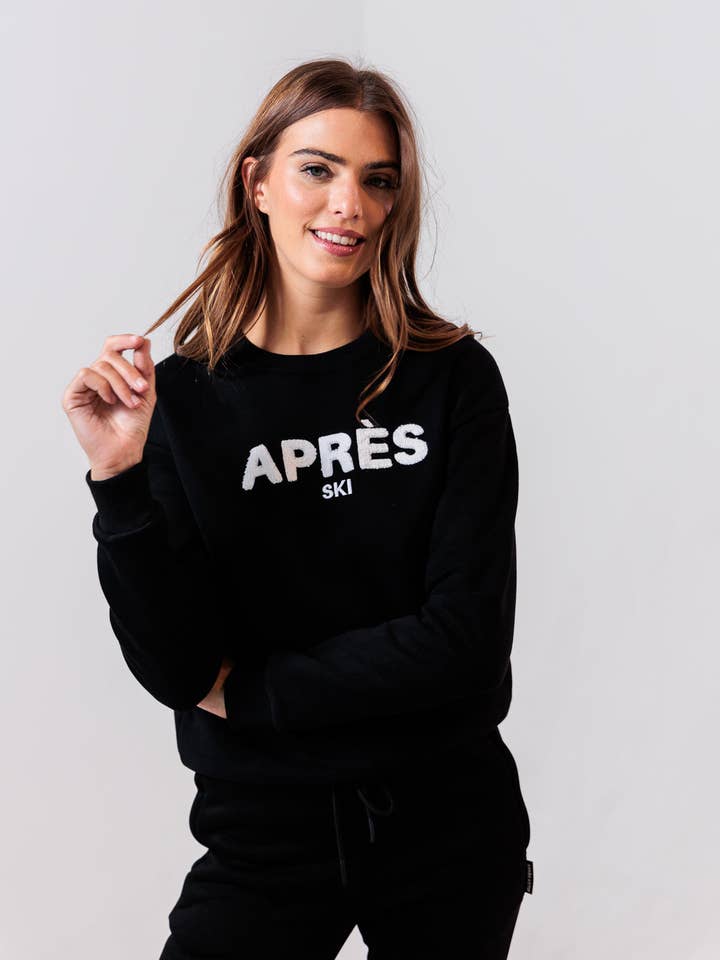 Après Ski Crewneck — Preto por atacado de Après Actif