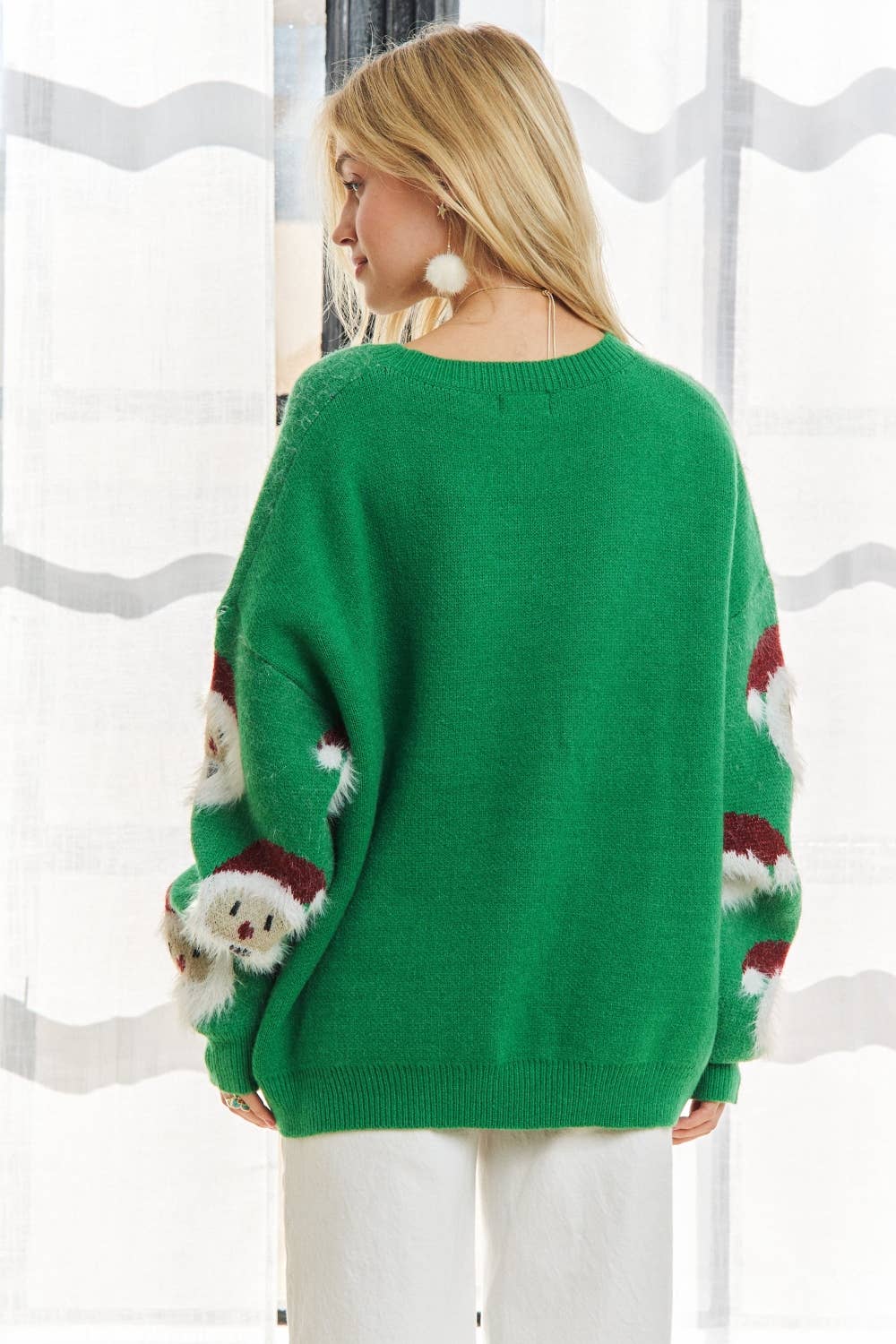 ADORA LA - Wholesale Knit Sweater - Women's - CESW3773-  SANTA CLAUS SHAPE LONG SLEEVE SWEATER9