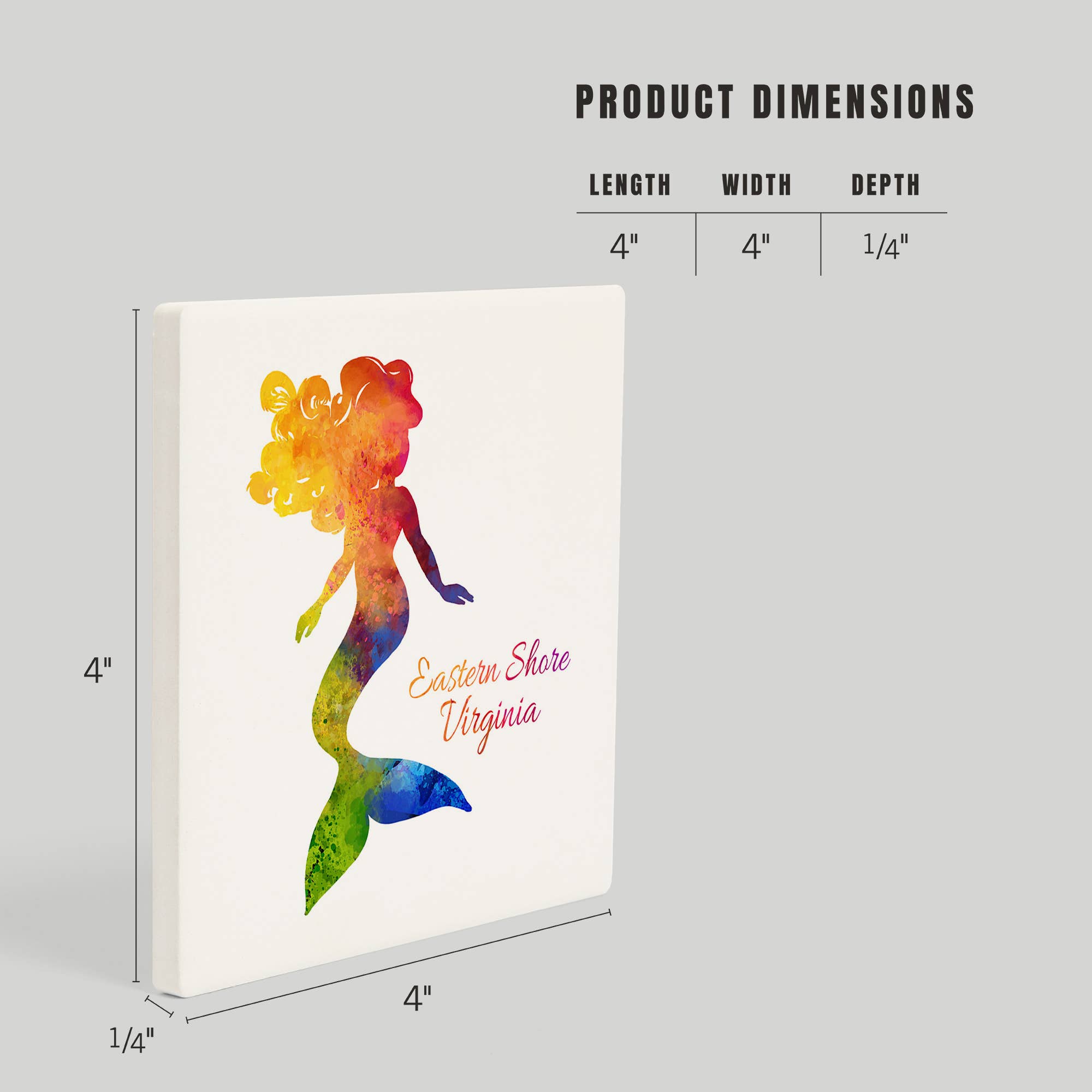 Lantern Press – wholesale Coasters – Ceramic Coaster Eastern Shore, Virigina, Watercolor Merma…3