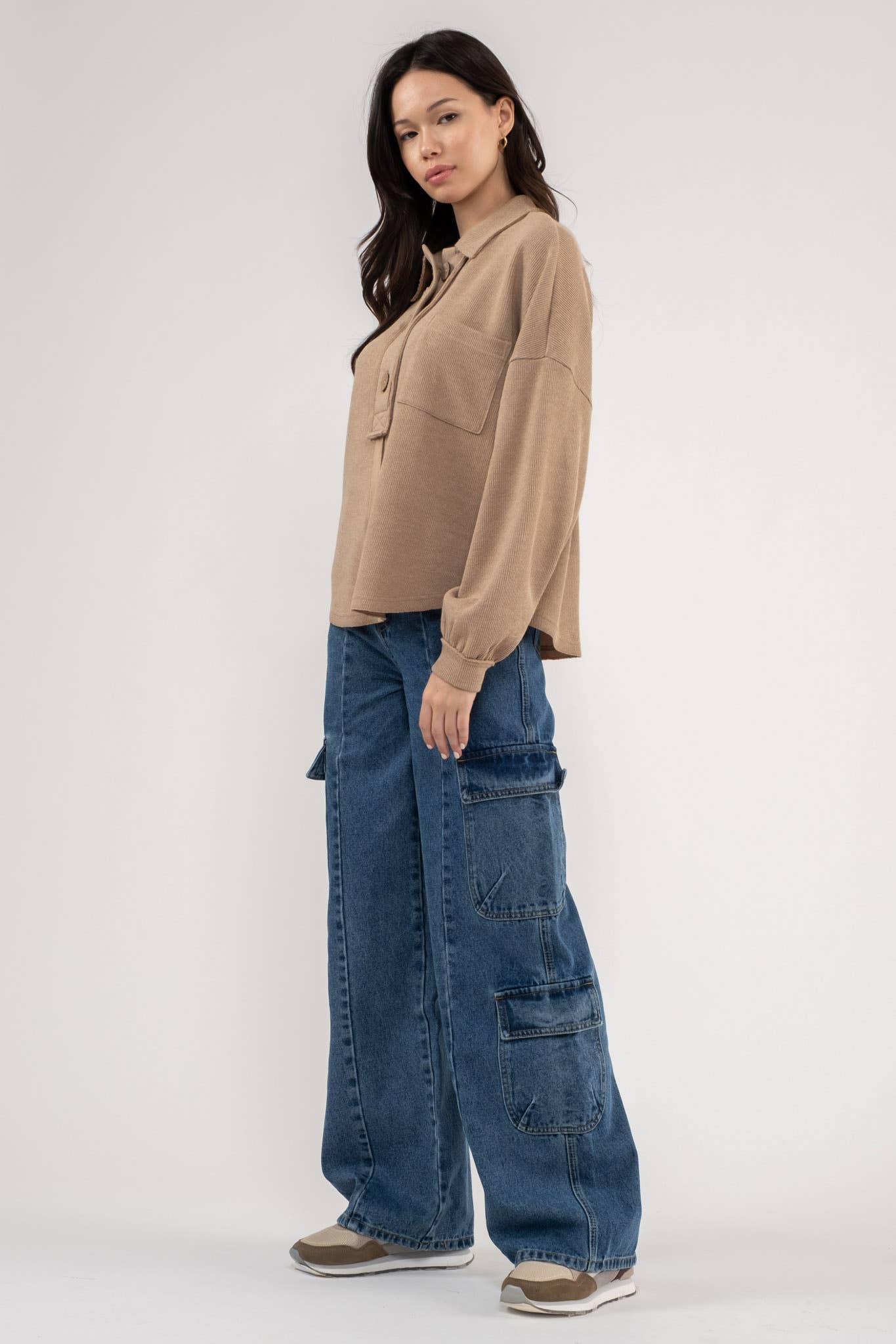 Blu Pepper - Venta al por mayor Jersey corto de punto - Mujer - TOP DE PUNTO CON CUELLO Y BORDES CRUDOS59