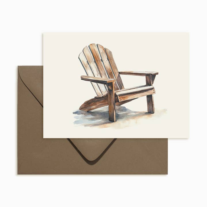 Adirondack Chair - Single Sleeved Note Card for wholesale by Saltbox & Company