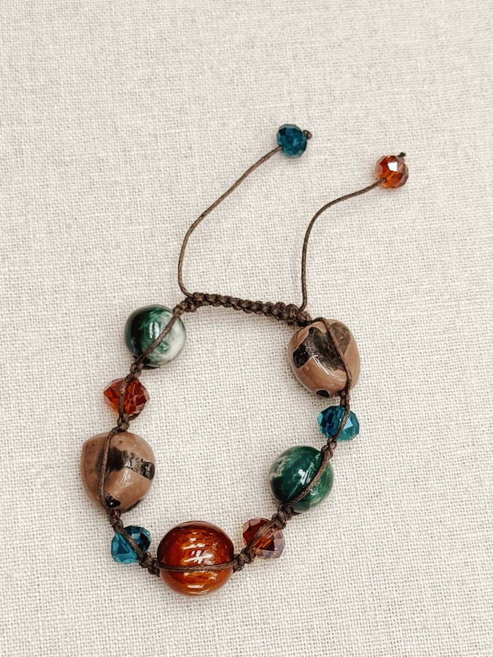 Aardetint Keramische Kraal Verstelbare Armband voor wholesale door Juniper Wish