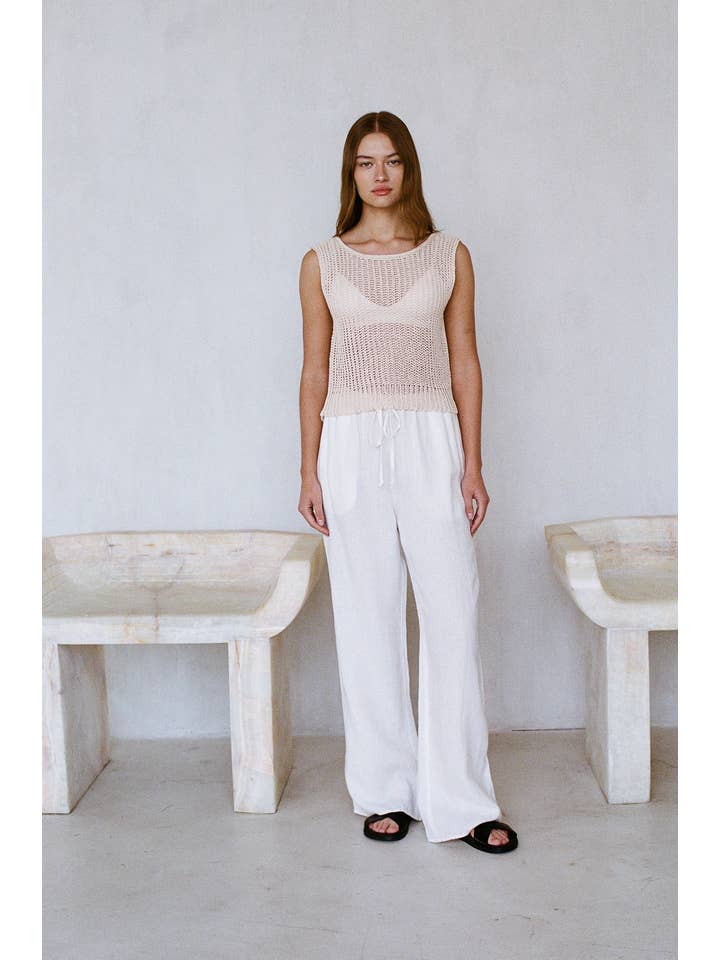 a.ren - Wholesale Knit Top - Women's - AW1063 | Knit Sweater Cotton Polyester See Through Tank Top