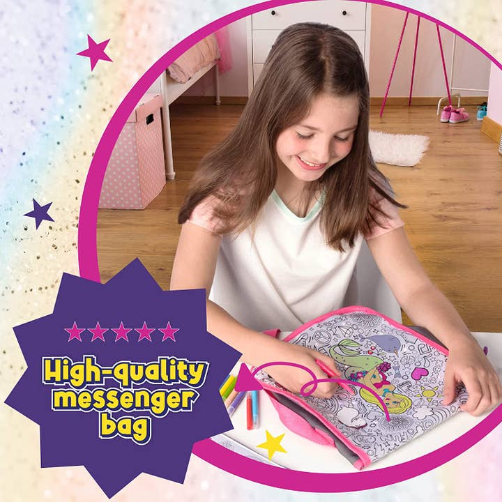 Purple Ladybug - Wholesale DIY Craft Kit - Color In Messenger Bag For Girls
