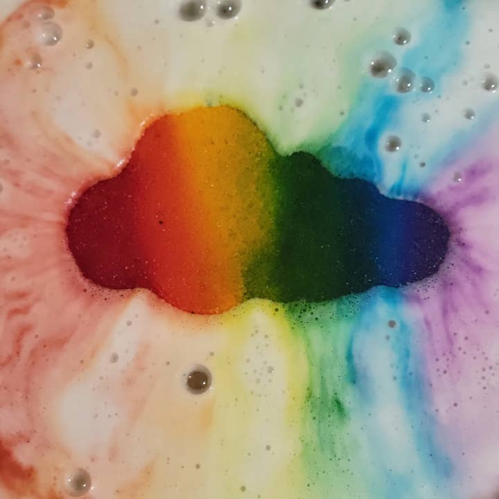 Taste The Rainbow Cloud Bath bomb for wholesale by Little Miss Ellie & Company