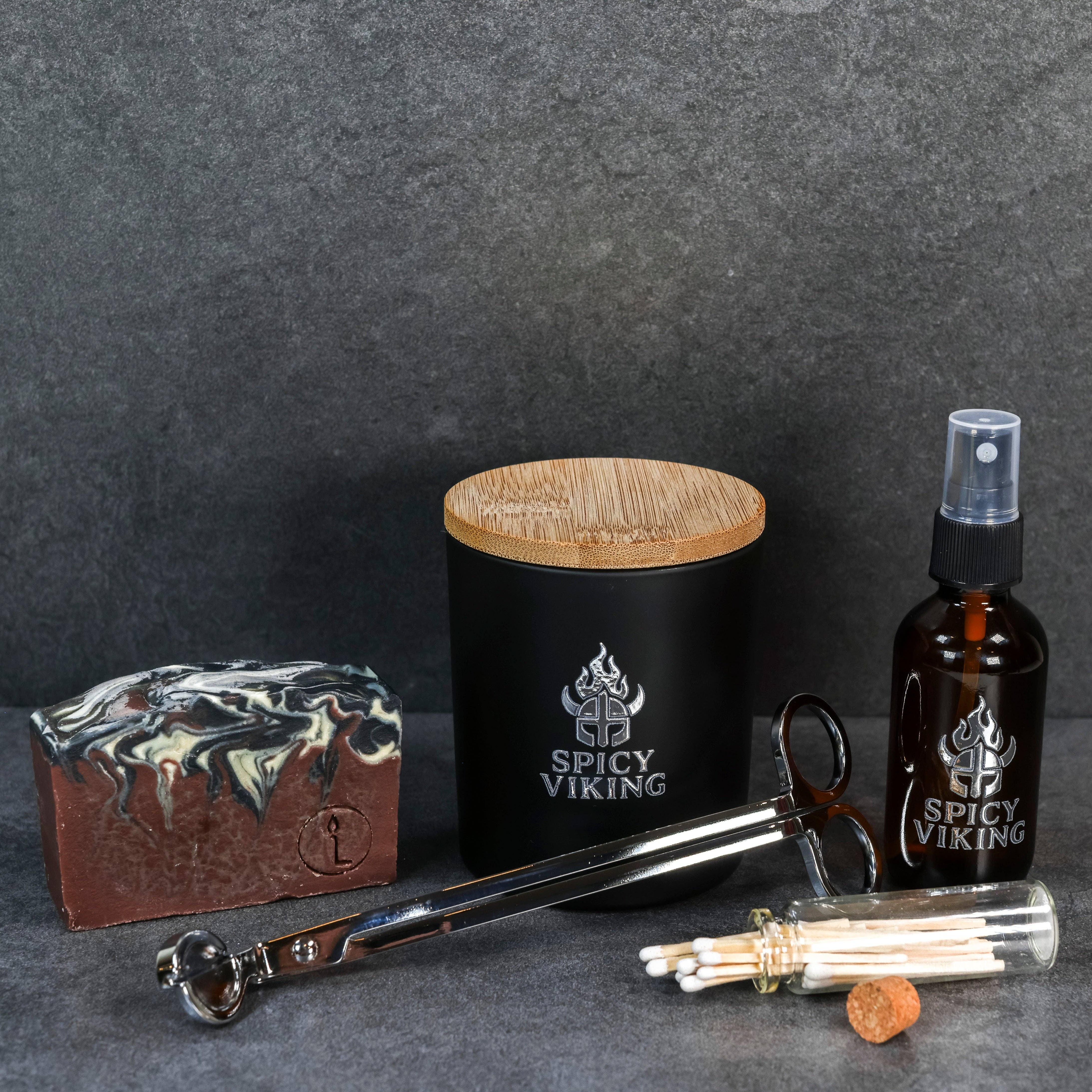 GLOW Lather + Wick - Wholesale Bath & Body Set - Spicy Viking Collection-Limited Edition7