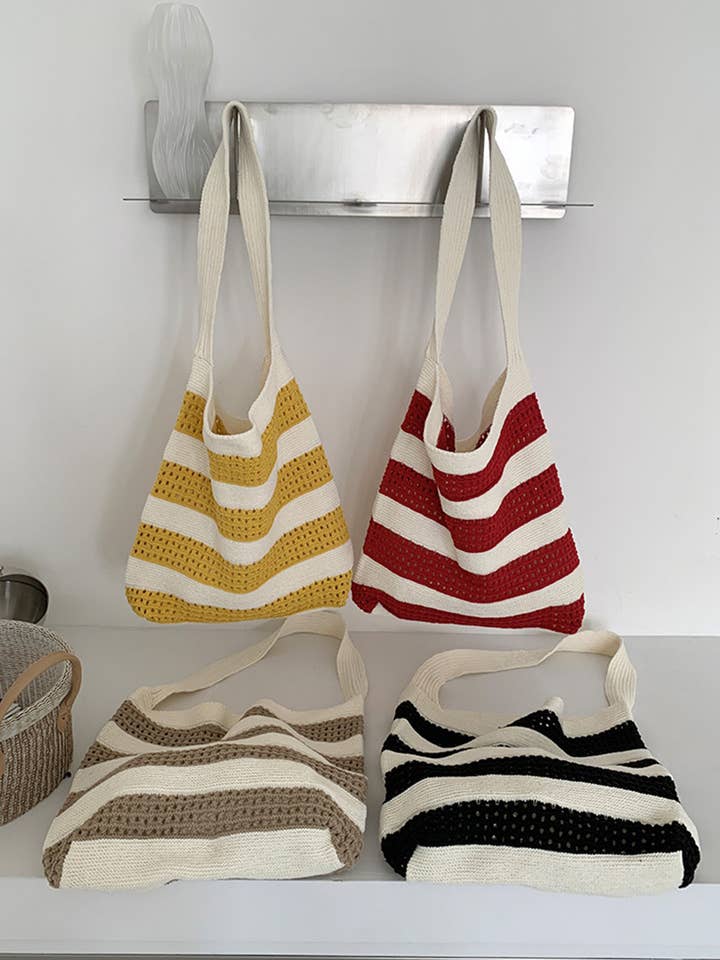 Trendy Striped Color-Block Large Capacity Tote Bag ZK3168 for wholesale by UNISHE