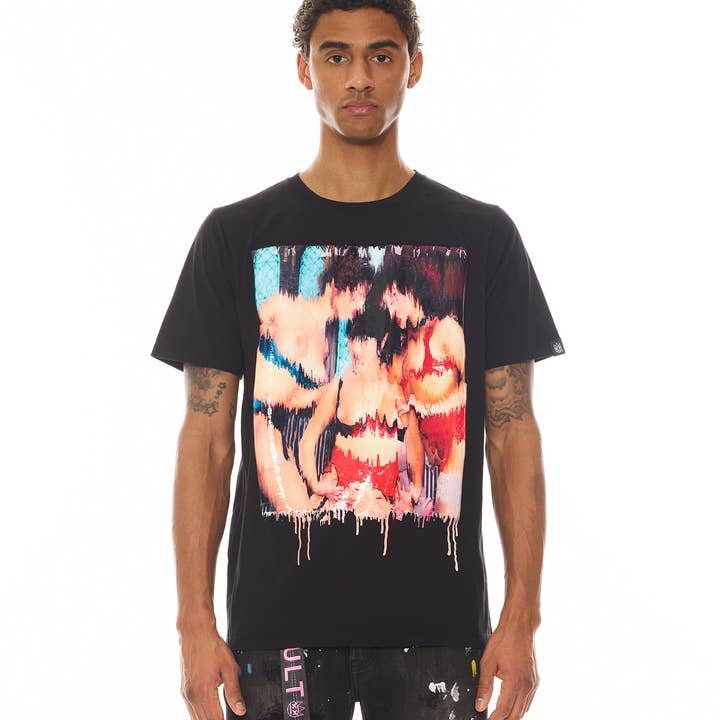 CAMISETA DE MANGA CORTA CON CUELLO REDONDO «S&D ROCK N ROLL» EN NEGRO para venta al por mayor de Cult of Individuality