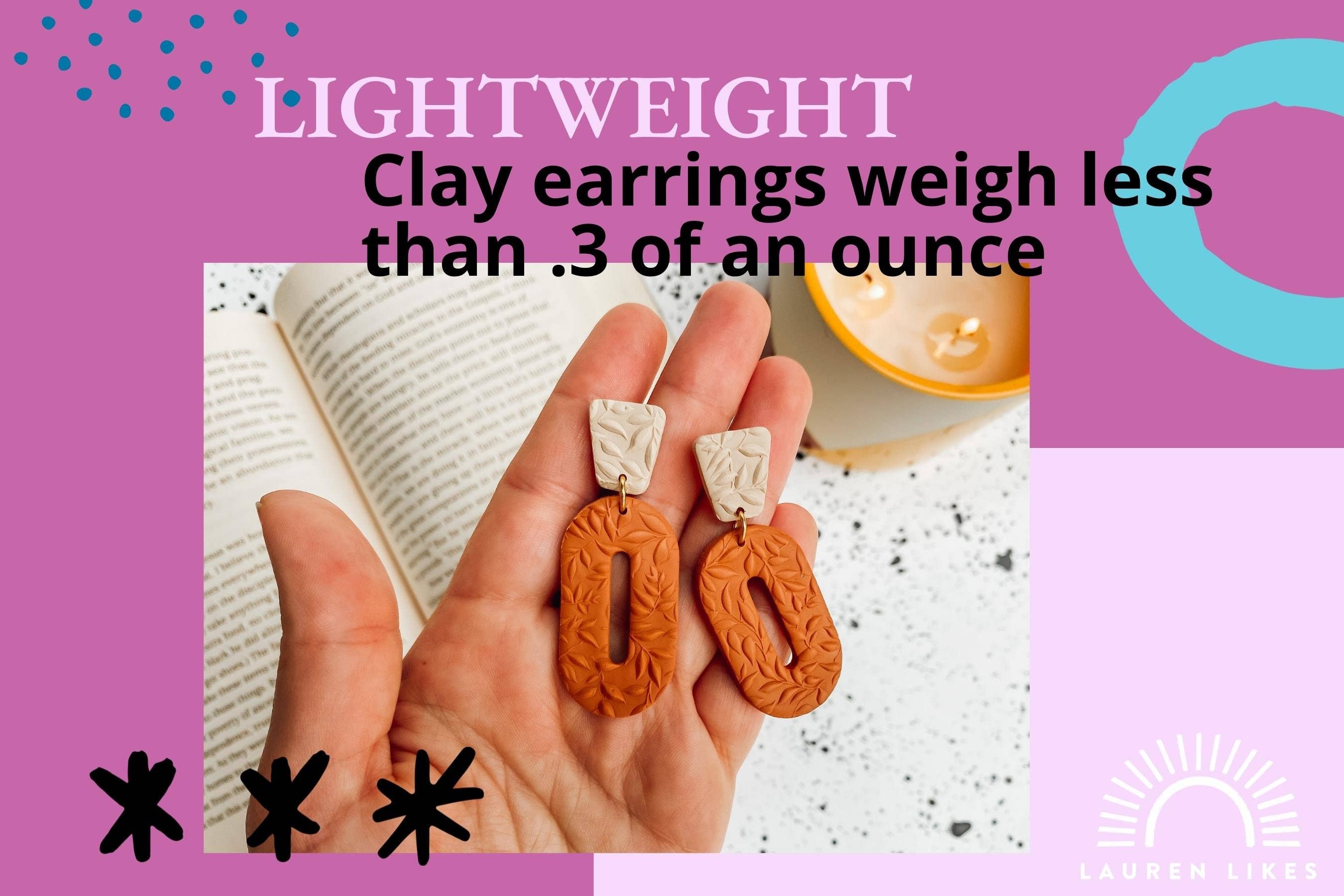 Lauren Likes Art - Wholesale Hoop Earrings - Boho Matte Hoop Earrings in Polymer Clay with 70s Nostalgia3