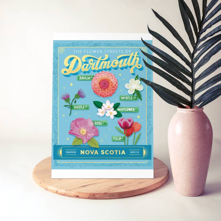Le strade dei fiori di Dartmouth - Stampa 8x10 per la vendita all'ingrosso da parte di To & From Gift Co.