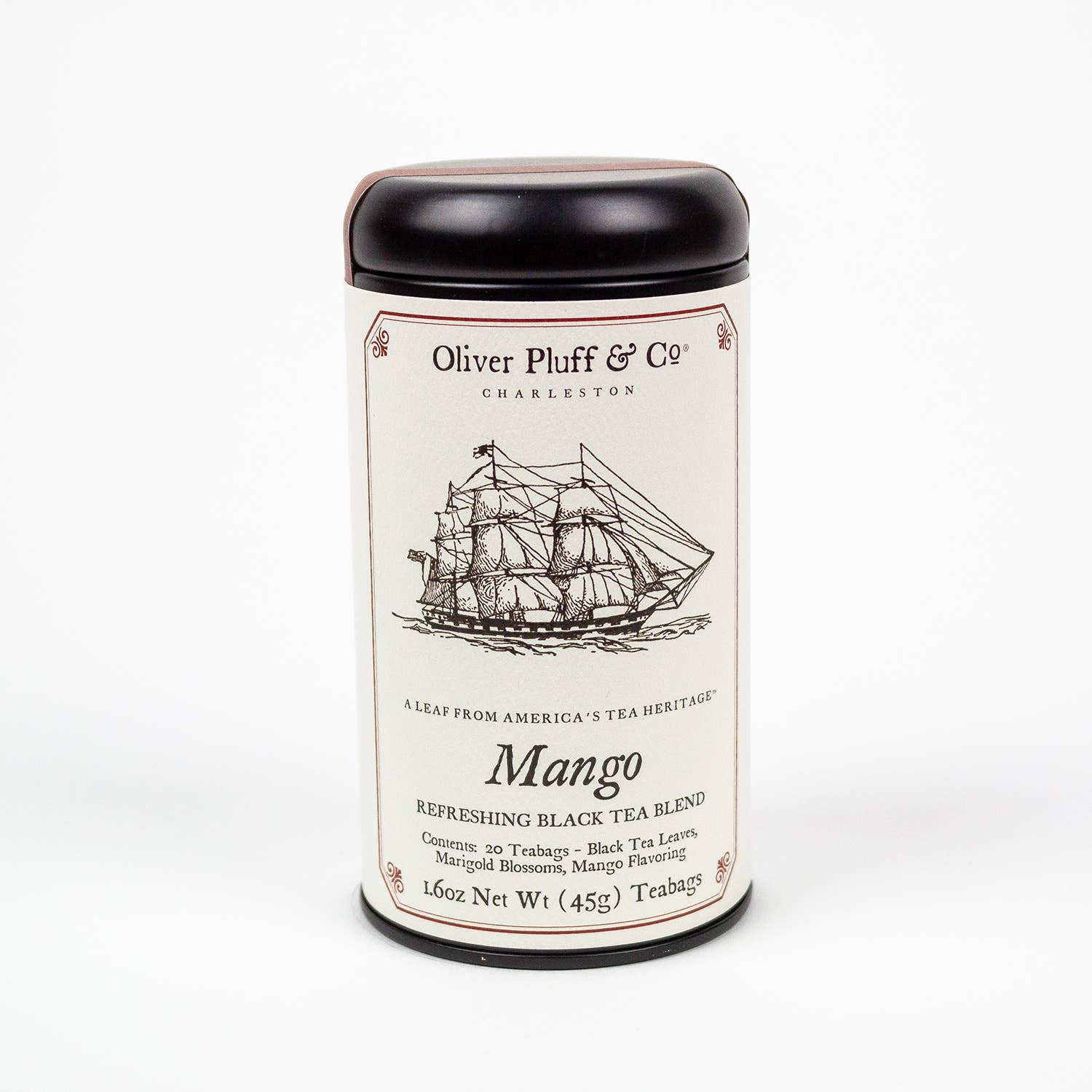 Oliver Pluff & Company - Wholesale Theezakjes - Mango - 20 theezakjes in kenmerkend theeblik3