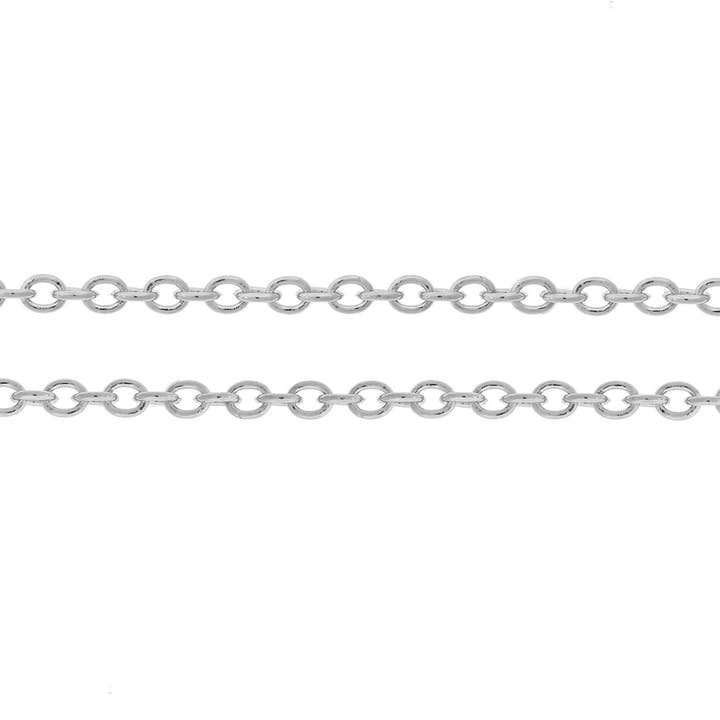 Sterlingsølv 1,9x1,6mm stærk kabelkæde - 100 fod for engroshandel hos Plazko