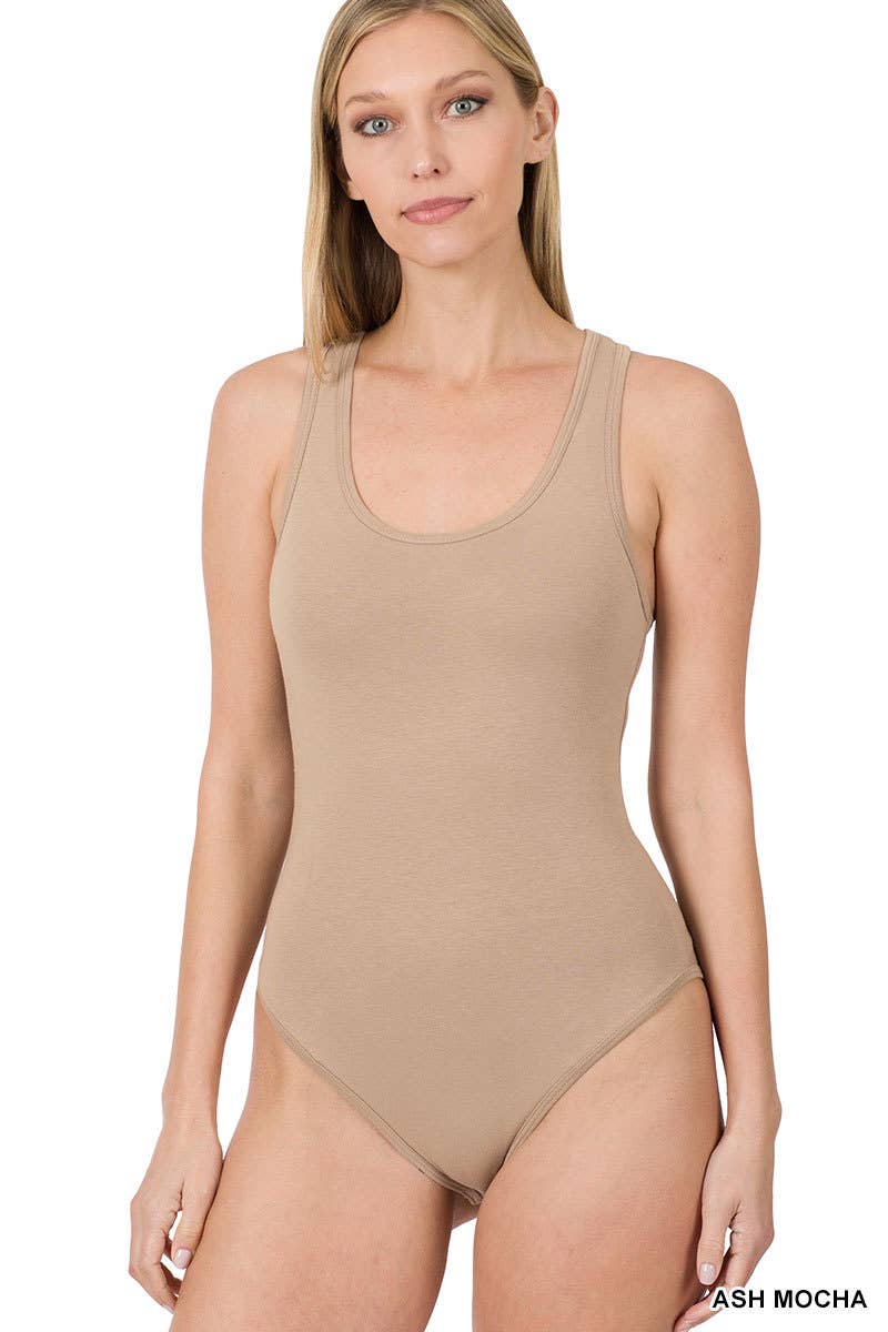 42POPS - Wholesale Bodysuit - Women's - .Racerback Cotton Bodysuit W/ Snap Buttons1
