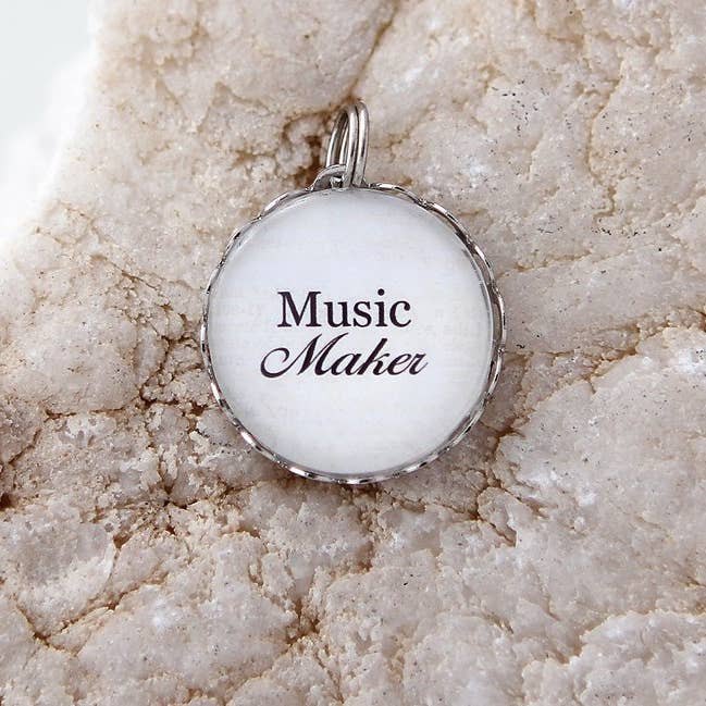 Music Maker Round Charm for wholesale by Jennifer Dahl Designs LLC