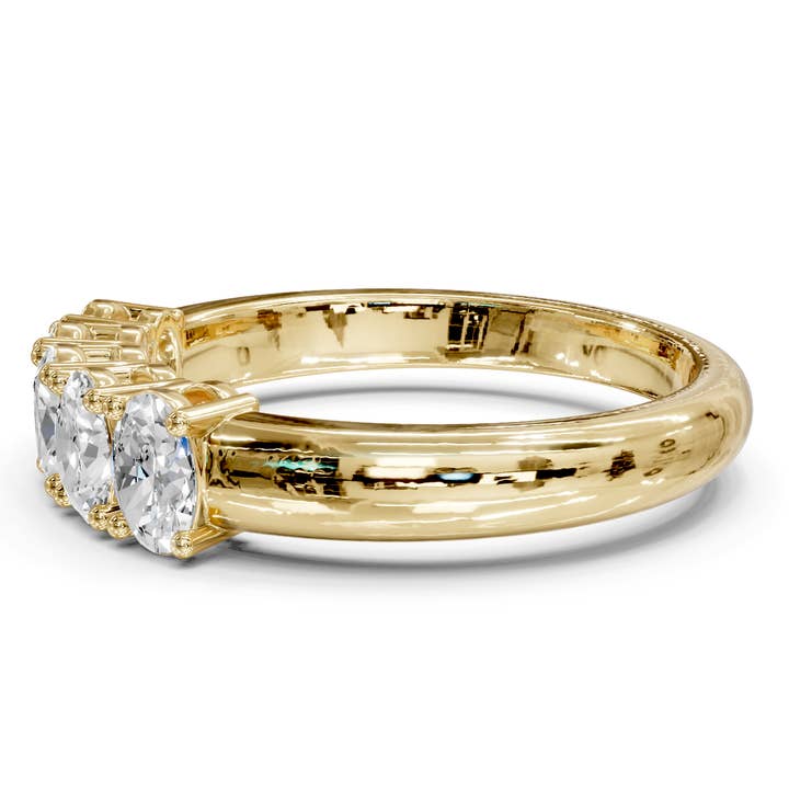 Brij Jewels - Wholesale Band/Stacked Ring - 14K Gold Lab Grown Diamond 5 Stone 1.00 Ct Wedding Band Ring1