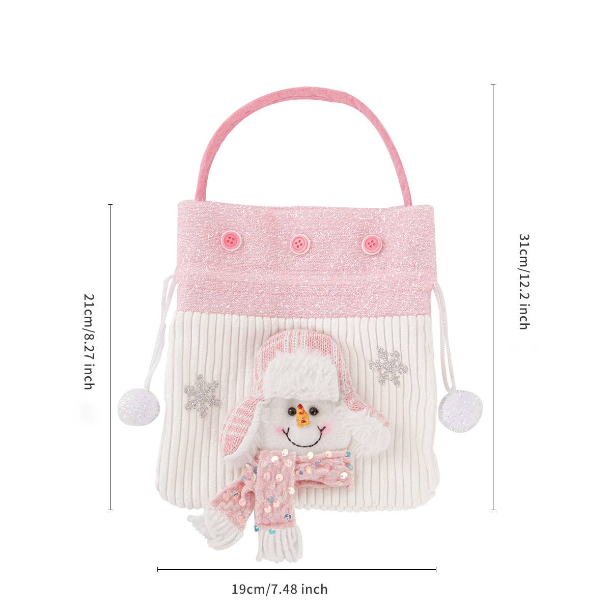 NINEXIS - Wholesale Gift Bag - CWMM9352_NEW CHRISTMAS PINK PLUSH CHRISTMAS GIFT BAG1