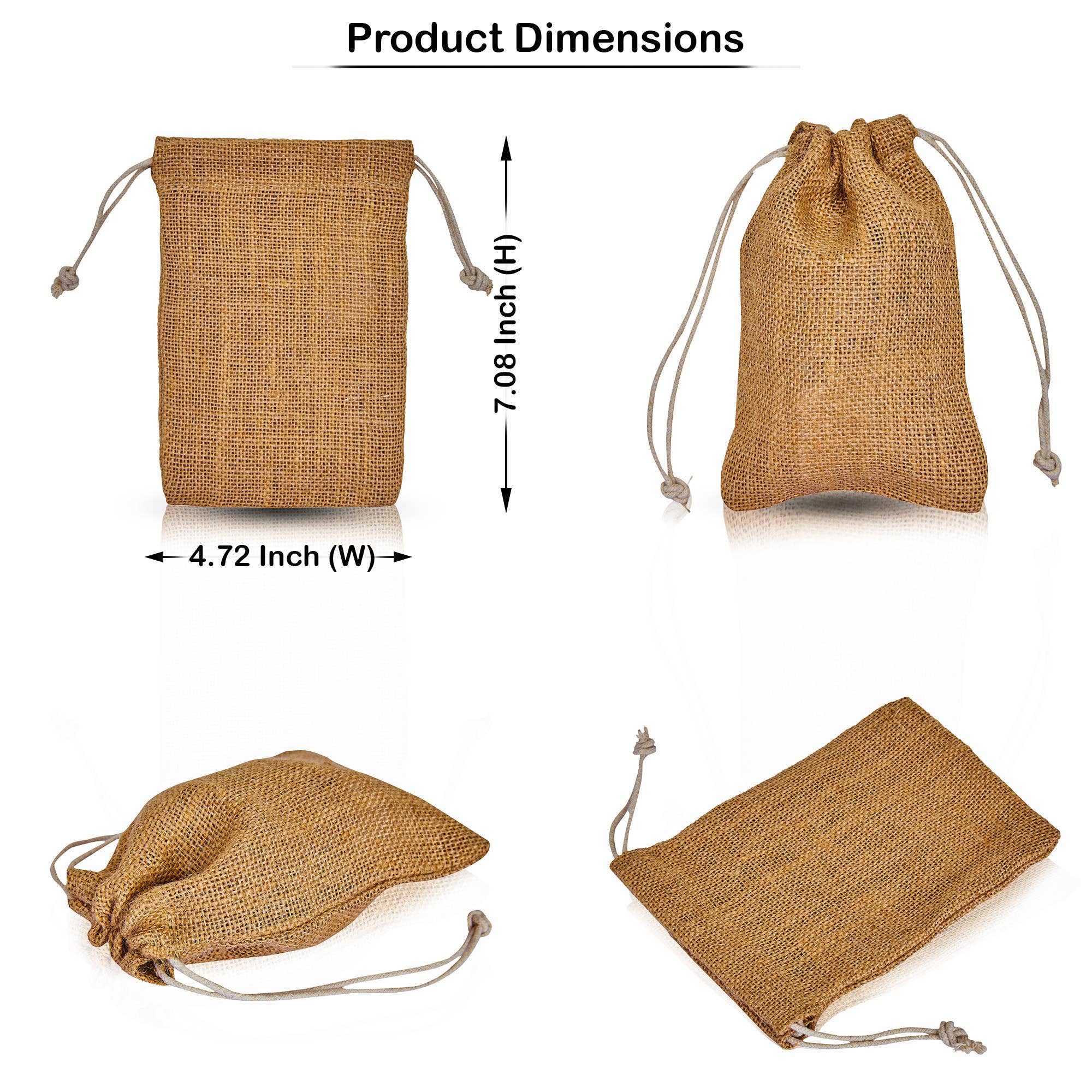 ecojutebags - Wholesale Gift Bag Set/Pack - Burlap Jute Gift Bags – 12 Drawstring Pouches for Events2
