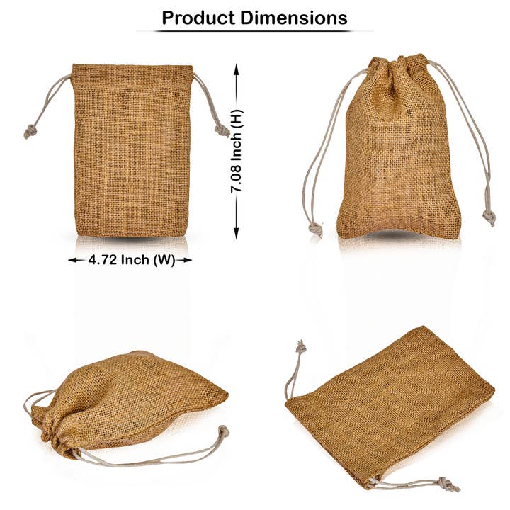 ecojutebags - Wholesale Gift bag set/pack - Burlap Jute Gift Bags – 12 Drawstring Pouches for Events2
