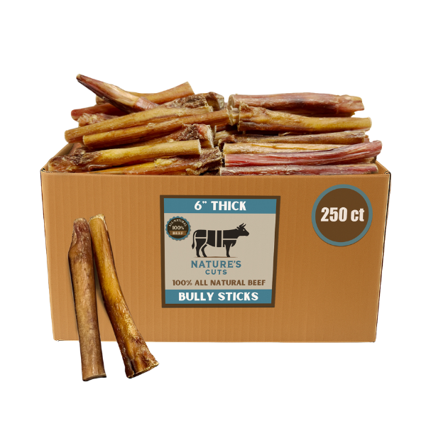 Mighty Chewz - Wholesale Pet Treats - Dog - 6" Thick Bully Sticks $1.70/ Stick (Case Price) 4