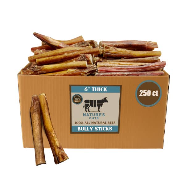 Mighty Chewz - Wholesale Pet Treats - Dog - 6" Thick Bully Sticks $1.70/ Stick (Case Price) 4